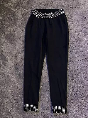 Ladies Navy MET In Jeans Jogger Bottoms Size Medium With Sparkly Decoration • $20.21