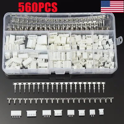 560Pcs 2-5Pin JST-XH 2.54mm Wire Male Female Housing Connector Bare Terminal Kit • $11.23