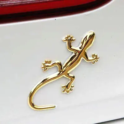 3D Gold Gecko Design Lizard Car Sticker Metal Badge Emblem Trunk Decal Accessory • $9.81