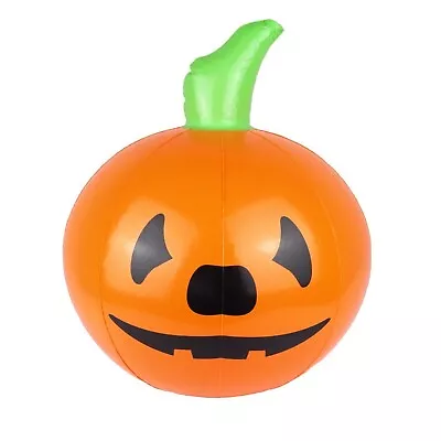 HALLOWEEN INFLATABLE PUMPKIN Blow Up Reusable Toy Spooky Scary Party Decor 35cm • £4.23