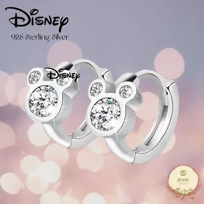 925 Sterling Silver Disney Mickey Earrings Mouse Disneyland Hoop Jewelry • $12.99