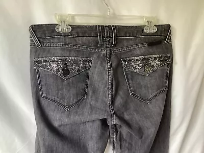  Very Cute  J & Company Jeans Gray Denim Straight Leg Flap Pockets Size 30 • $14.99