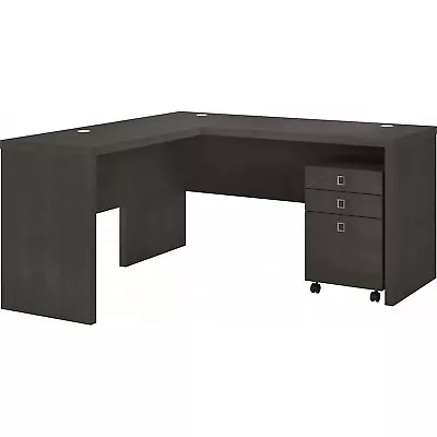 Bush Business Furniture Echo L Shaped Desk With Mobile File Cabinet Charcoal • $653.83