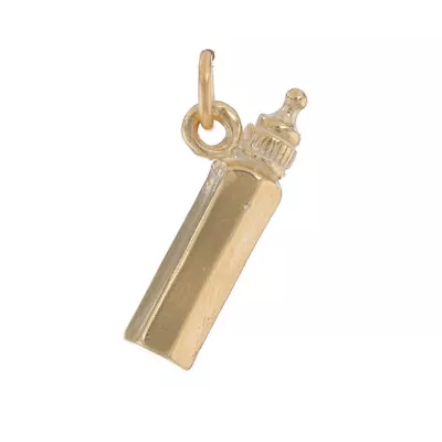 Yellow Gold Baby Bottle Charm - 14k Infant Feeding Mom's Keepsake • $199.99