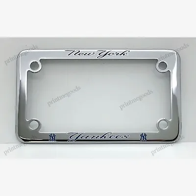 New York Yankees Motorcycle License Plate Frame - Chrome Plated Metal • $29.99