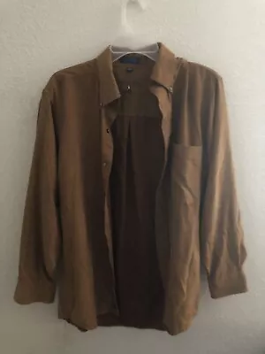 G.H Bass & CO. Since 1876 Micro Suede Jacket Size 15 1/2 32/33 Mens Brown • $20