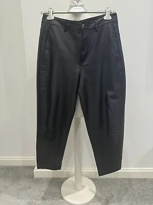 Zara Faux Leather Trousers BLACK Size L • £7.90