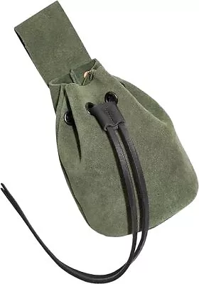 Medieval Suede Leather Pouch Renaissance Drawstring Bag For Jewelry Accessory • $19.99