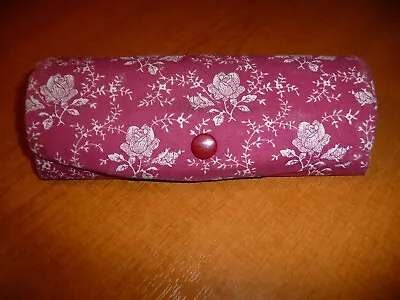 Stylish Red Floral Hard Glasses Or Sunglasses Case - Lovely • £1.25