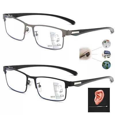 Men Progressive Multifocal Reading Glasses Anti-blue 1.0 1.5 2.0 2.5 3.0 3.5 4.0 • $11.99