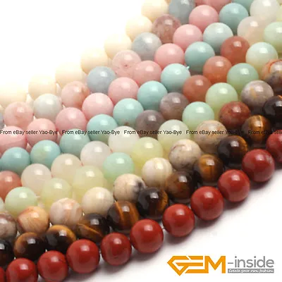 Wholesale Lot Natural Gemstones Round Spacer Beads For Jewelry Making 15  AU Gif • $9.46