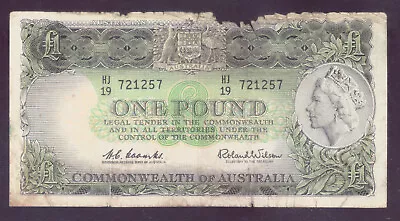 1961 Australia 1 Pound £1 Coombs/Wilson R.34 ***SCARCE*** • $7.95