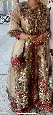 Asian Pakistani  Wedding/party Wear Dress With Matching Earrings • £70
