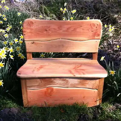 £967.99 • Buy Handmade Bespoke Wooden Garden Bench Oak Storage Seat Eco Rustic Sustainable