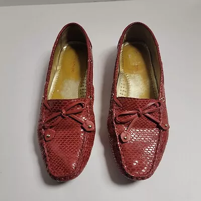 Marc Joseph Loafer Exotic Leather RED LOAFERS Shoes Size 8.5  • $20