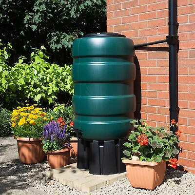 AMOS 230L Water Butt Set Stand Diverter Tap Garden Barrel Rain Water Collector • £71.99