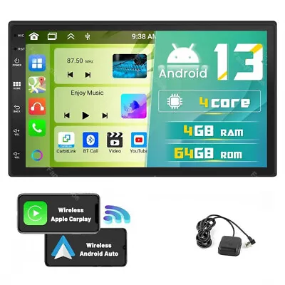 7  Double 2 Din Android 13 Car Stereo Radio 4+64GB GPS NAVI WIFI Touch Screen  • $87.79