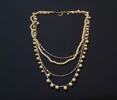 $10 • Buy J Crew Brass Multi-Chain Drop Necklace