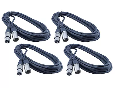 (4) Pack Professional Grade Low-Noise Microphone Cable XLRM - XLRF 15 Ft • $19.99