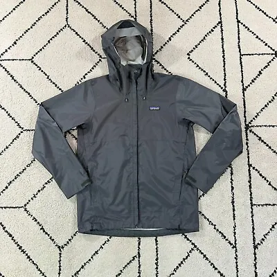 Patagonia Jacket Men's Small Gray H2No Full Zip Rain Jacket Hooded Torrentshell • $109.25