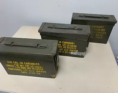 Lot Of 3 Vintage United Ammo Military Cans/Boxes 1954 • $30