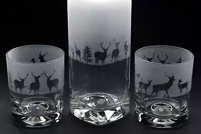 Stag | Set Of Tumblers & Decanter | Engraved | Gift | Present • £48.99