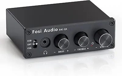 Fosi Audio Q4 - Mini Stereo DAC & Headphone Amplifier 24Bit/192KHz USB/Optical Z • £41.99