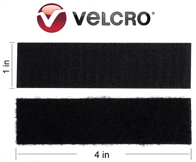 VELCRO 4” X 1” Industrial Heavy Duty Strips Self Adhesive Black Inch Brand Strip • $3.15