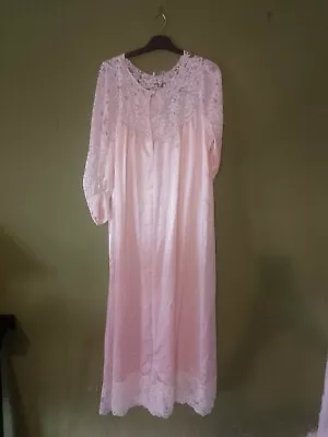 David Nieper Night Dress And Matching Robe Size Small Satin And Lace • £40