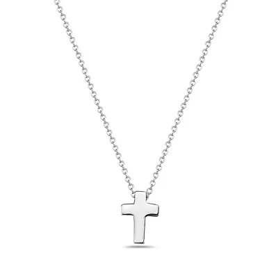 925 Sterling Silver Solid Plain Womens Girls Small Cross Pendant Necklace • $24.99