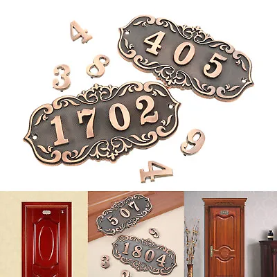 Door Plate 0-9 House Number Hotel Villa Plaque Sign Tag Apartment Sticker Decor • $5.71