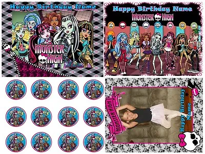 Edible Cake Image Monster High Custom Icing Sheet Birthday Party Topper Cupcakes • $7.49