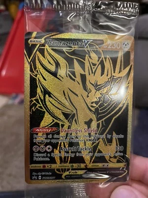 $75 • Buy Seal Pokemon Zacian V SWSH076 And Zamazenta V SWSH077 Gold Ultra Premium Promos