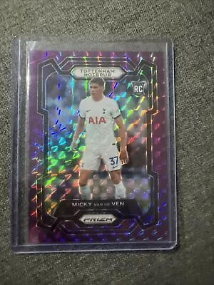 MICKY VAN DE VEN 2023-24 Prizm EPL PURPLE MOSAIC RC Tottenham Spurs 53/140 • $50