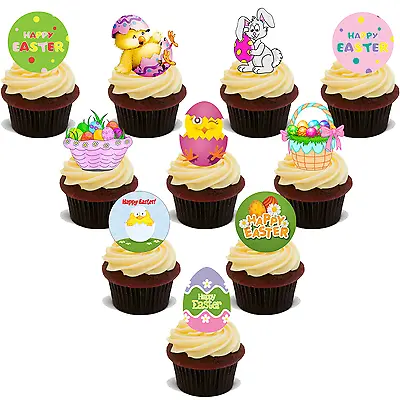 30 PREMIUM EASTER STAND UP EDIBLE RICE CARD FLAT Cup Cake Toppers Decorations D4 • £6.87