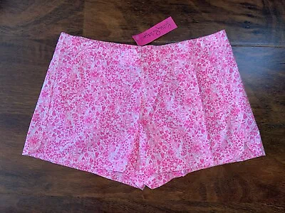 Lilly Pulitzer LARGE Pink Shandy INVEST A GATOR  OCEAN VIEW SHORTS PullOn 5  NWT • $59.50