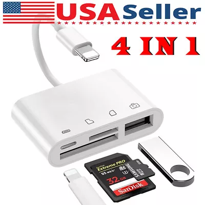 USB To Card Reader Adapter USB Camera Micro SD Memory Slot For IPhone IPad IPod • $9.89