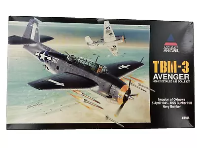 Accurate Miniatures TBM-3 Avenger Highly Detailed 1:48 Scale Kit #3404 1945 Navy • $39