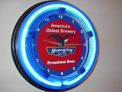 Yuengling Beer Bar Man Cave Neon Wall Clock Advertising Sign • $99.99