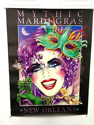 Vintage 1991 Mardi Gras New Orleans Poster By Andrea Mistretta • $39.99