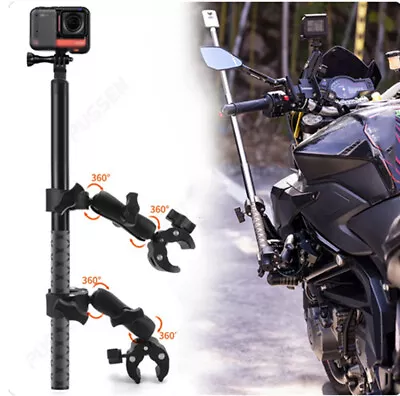 Motorcycle Bike Handlebar Clamp Mount For Insta360 One R X2 X3 RS DJI Osmo 2 3 4 • $61.55