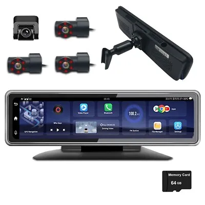 360 Panoramic 4G Car Dashboard Dash Cam Rear Mirror Android 8.1 IR Night Vision • $299