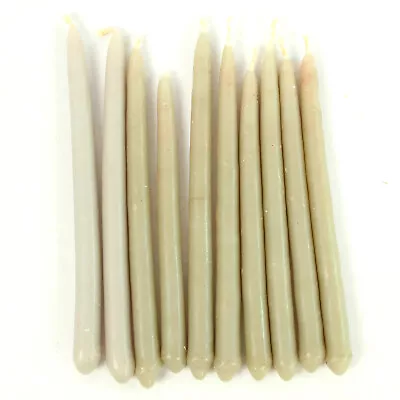 Lot Of 10 Vintage Gray Tiny Narrow Skinny Taper Candles Miniature Pencil-Thin • $12.50