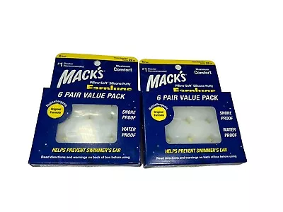 Mack's CLEAR Swim Ear Plugs Waterproof Moldable Silicone 6 PR ( 2 Pack ) • $6.98