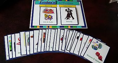 Care Home Daily Activities Board With 24 Cards- Dementia/elderly/special Needs • £17.87