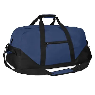 DALIX 21  Duffle Bag Two-Toned Sports Gym Travel Bag In Navy Blue And Black • $19.99