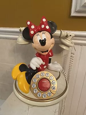 Vintage Disney Minnie Mouse Desk Telephone CORDED Telemania Push Button Landline • $21