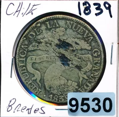 Chile - 1839 Silver 8 Reales - Error Planchet - #9530 • $60