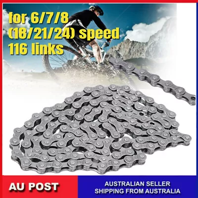 Fixed Gear Chain Bicycle Chain 6/7/8 Speed Anti Rust Bike  Chain 116 Links Parts • $16.99