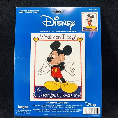 Janlynn Disney Counted Cross Stitch Kit Mickey Mouse EVERYBODY LOVES ME 1134-52 • $19.95